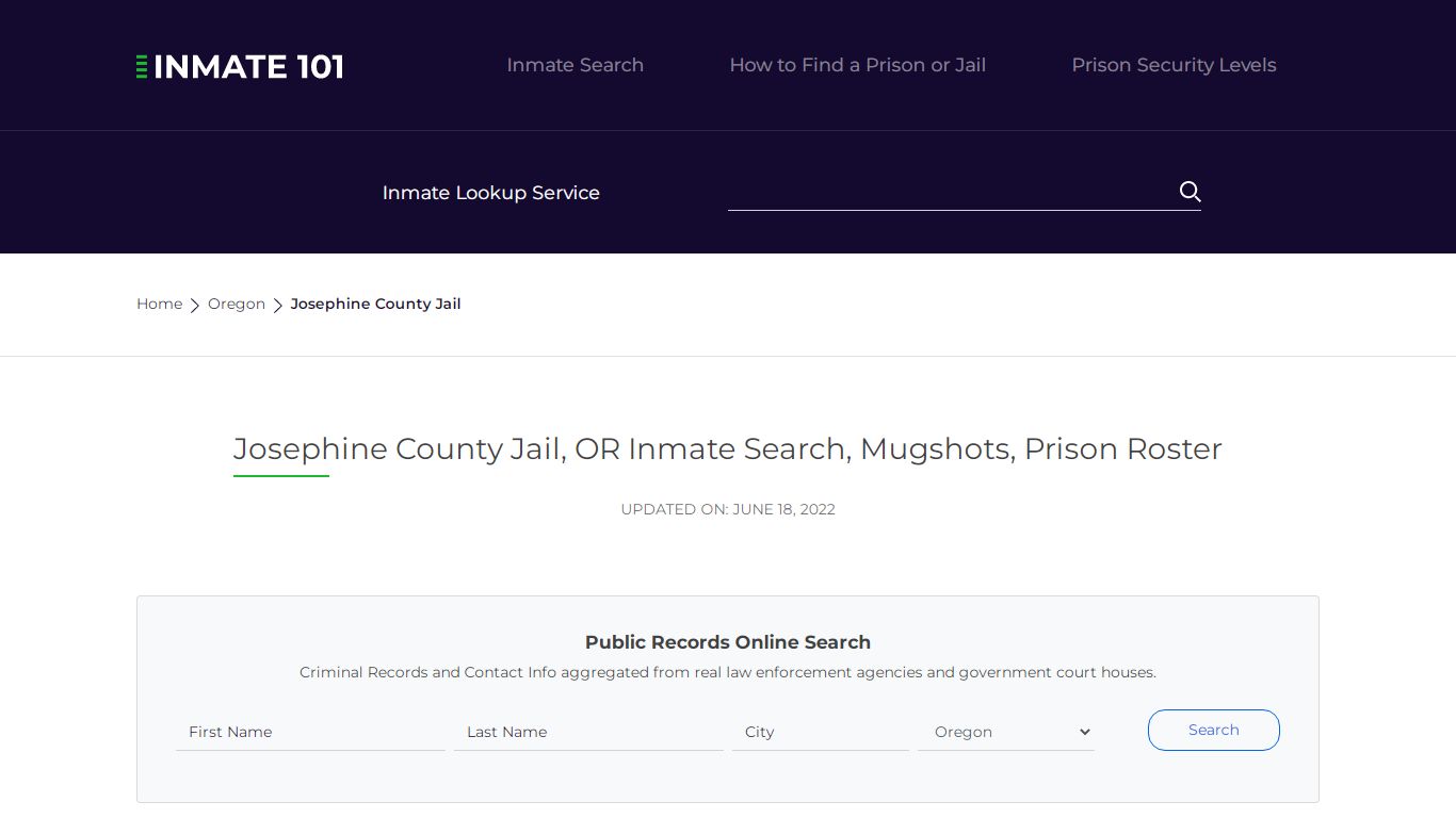 Josephine County Jail, OR Inmate Search, Mugshots, Prison ...